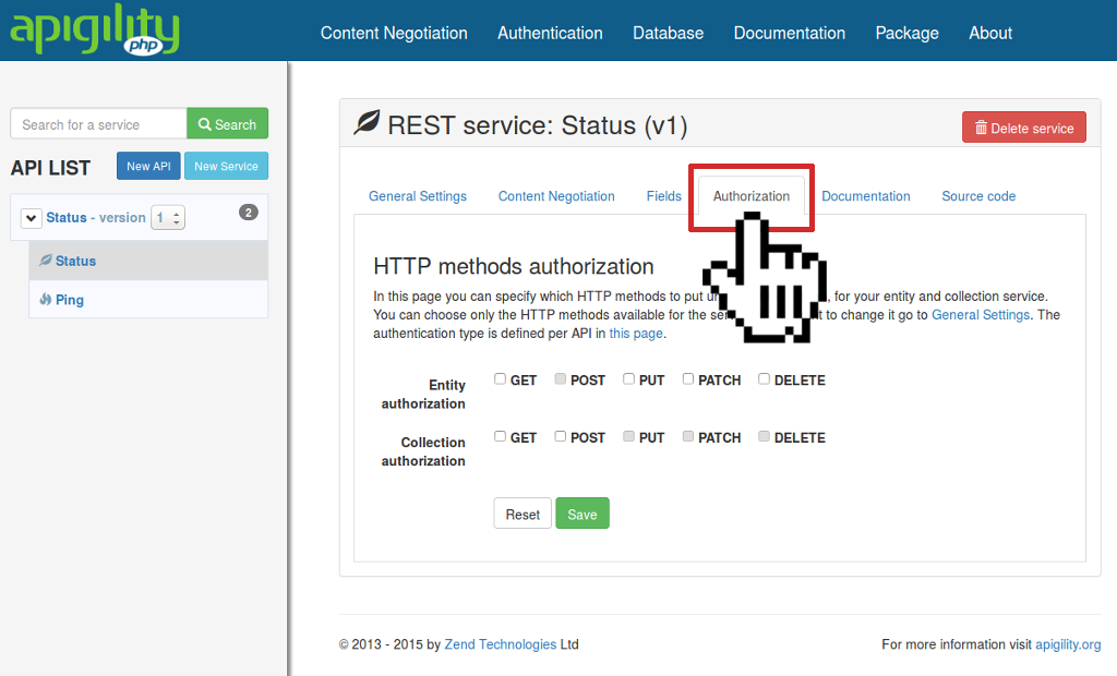 Authorization Settings REST