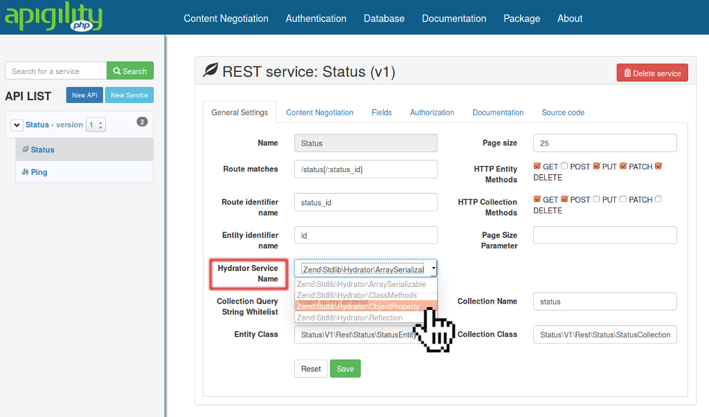 Edit REST Parameter Settings